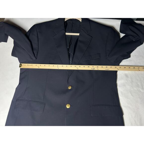 Lauren Ralph Lauren Blazer Mens 42 RNavy  Wool  2 Button wedding interview - Picture 5 of 12